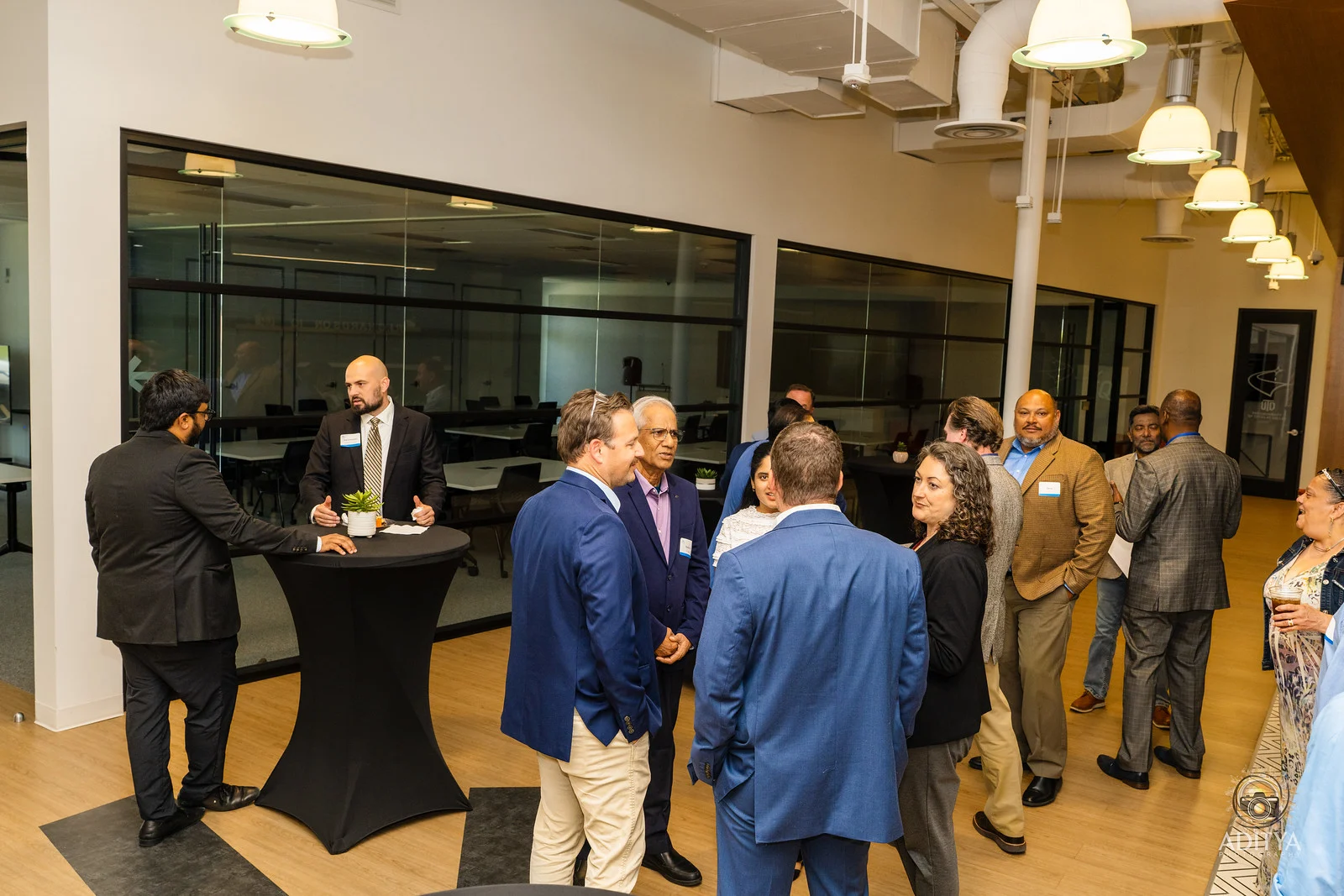 Company founders and City leaders networking at Richardson IQ