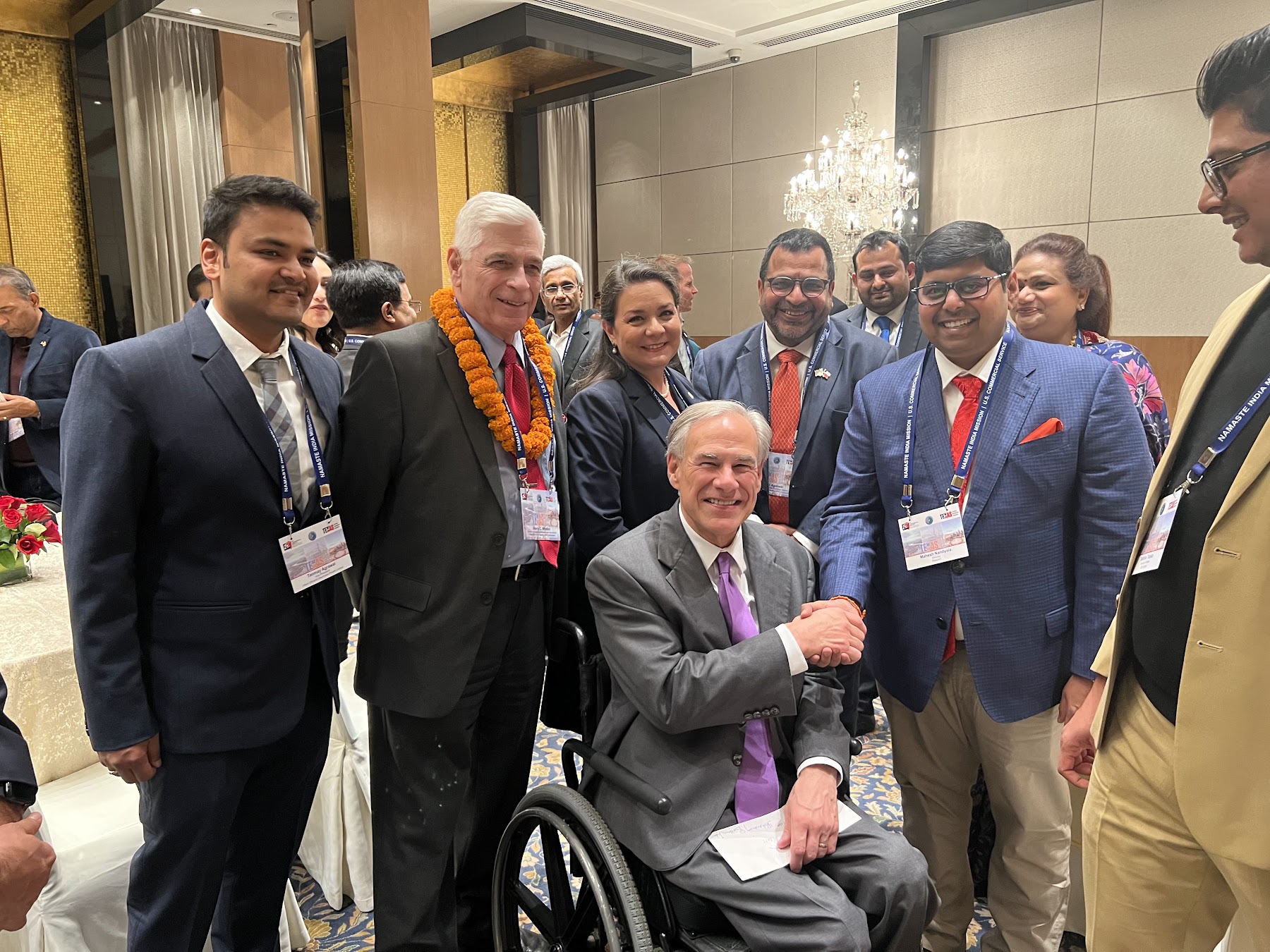 Governor Abbott and Namaste India Mission delegates gathered during the January 2024 India program