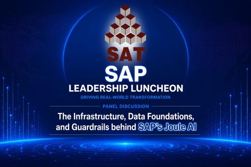 Program graphic for the SAT SAP Leadership Luncheon