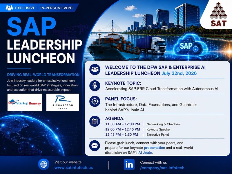 Program graphic for the DFW SAP and Enterprise AI Leadership Luncheon